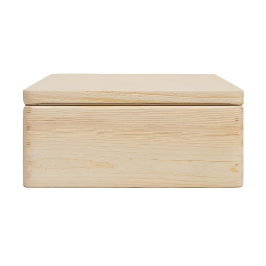 Minimalist Natural Pine Wood Storage Box with Seamless Lid